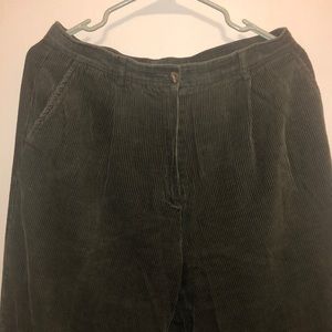 Green corduroy pants, size 12